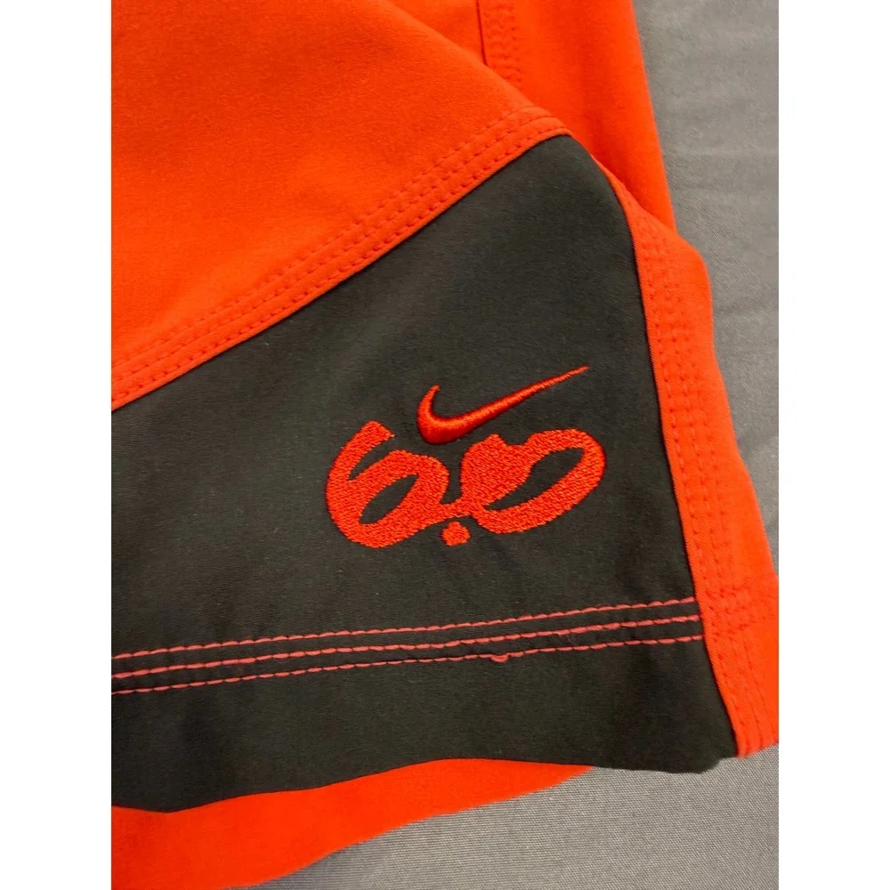 Distressed Nike 6.0 Mens Orange Black Colorblock Board Shorts Size 34 Cargo